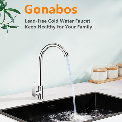 Gonabos 360-degree swiveling spout enables versatile sink access.