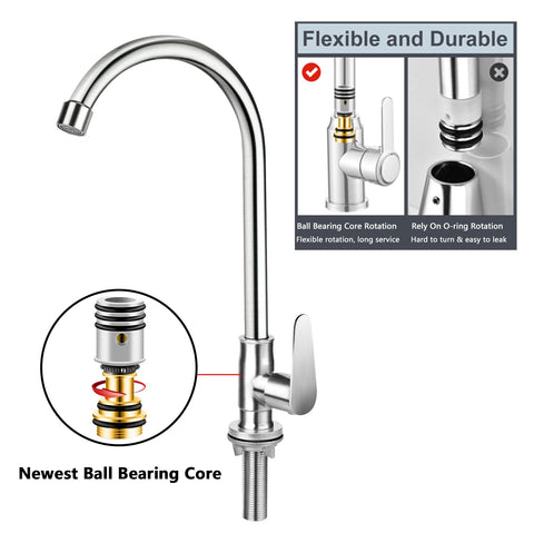 Gonabos ceramic disc valve provides smooth flow and drip-free performance.