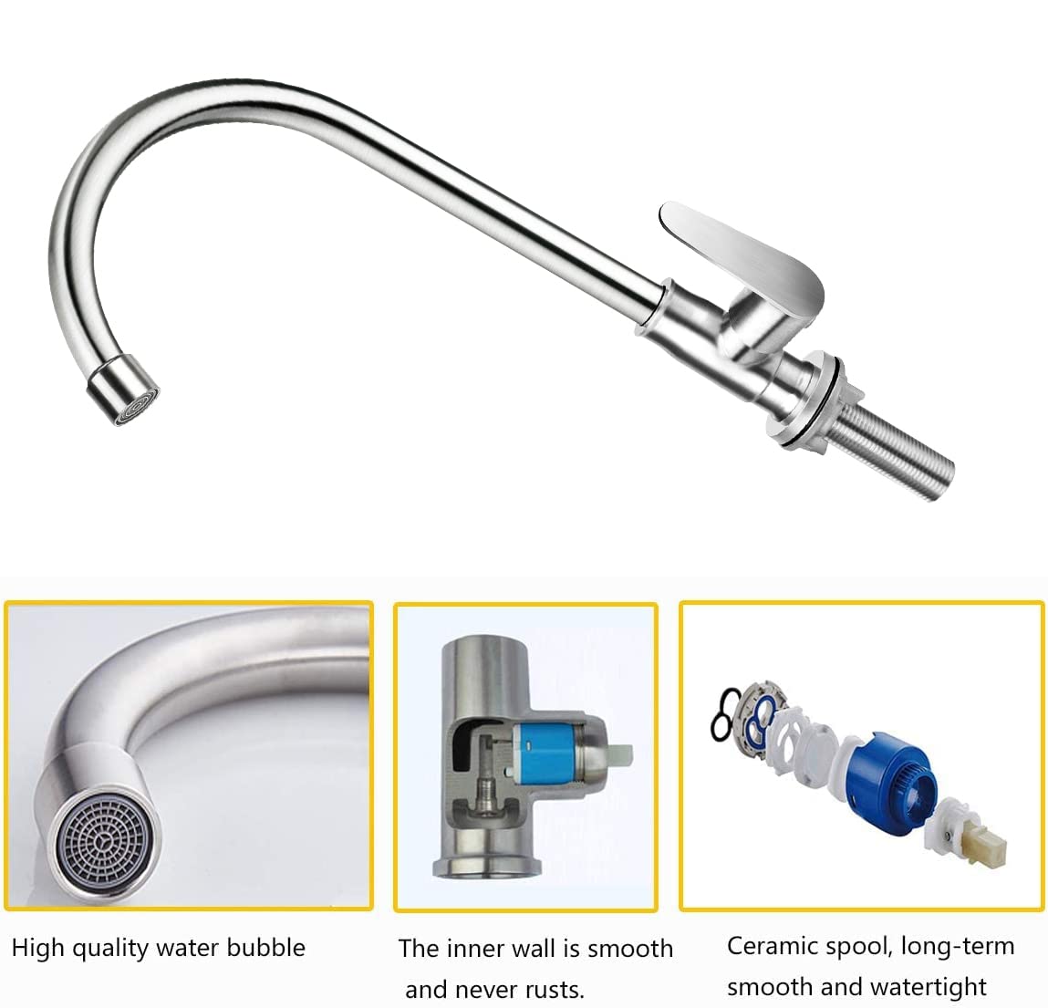 Gonabos stainless steel hose included for easy connection and flexible setup.