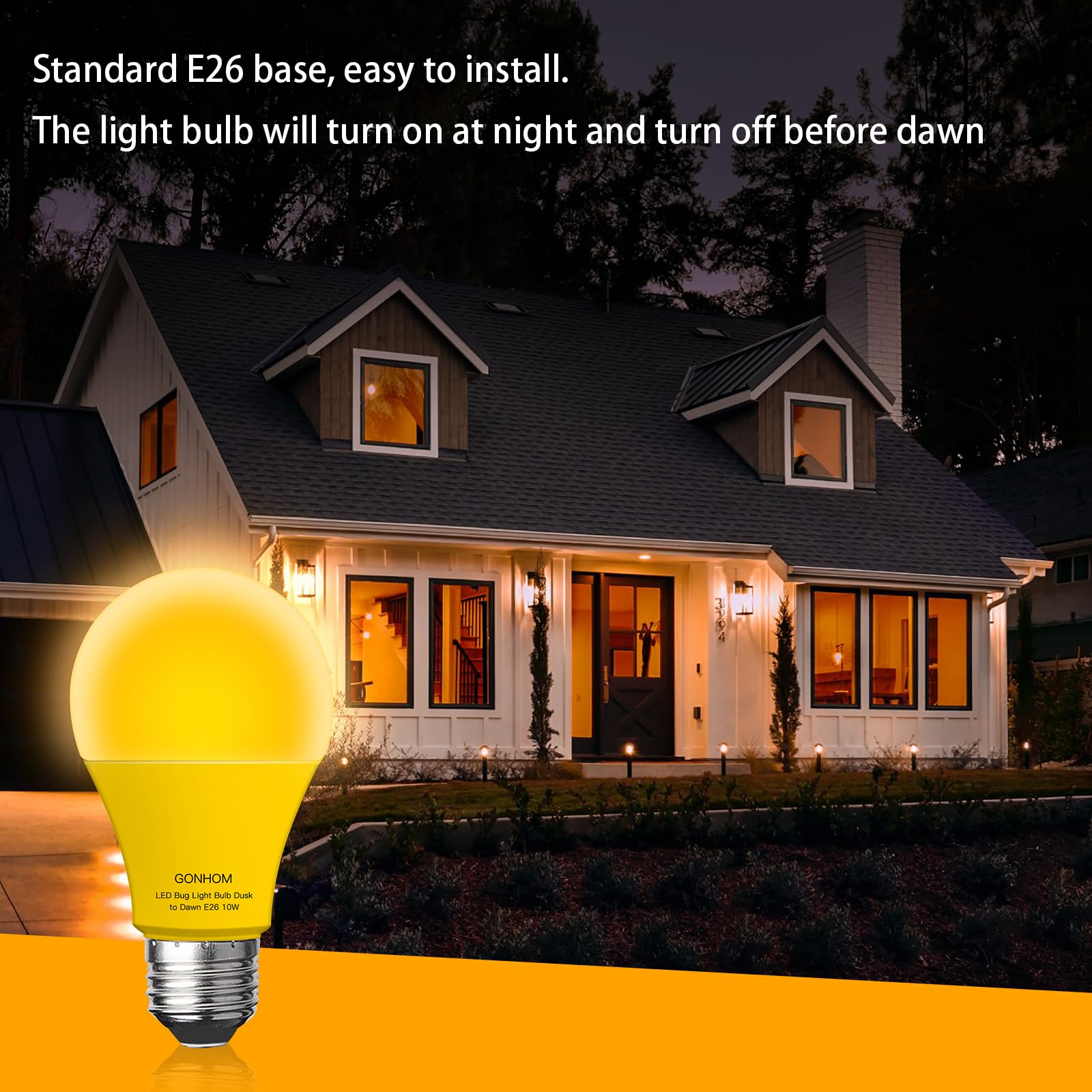 Gonhom energy-saving 10W replaces 100W, lowering energy use.
