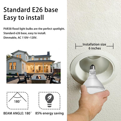 Gonhom Par38 5000K daylight bulb for clear yard and entryway lighting.
