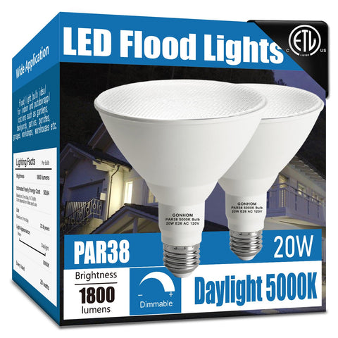 Gonhom Par38 LED flood light outdoor 1800LM bright yard illumination