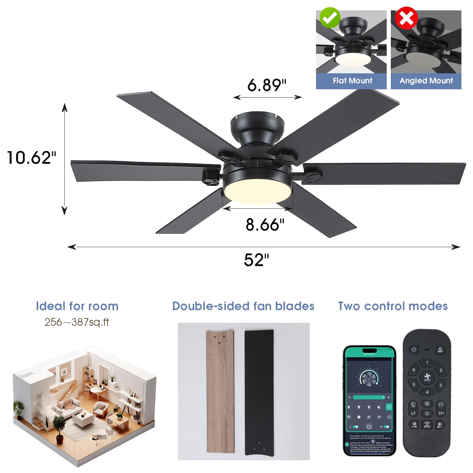 Goniyado remote control demonstrates easy wind speed and light adjustment