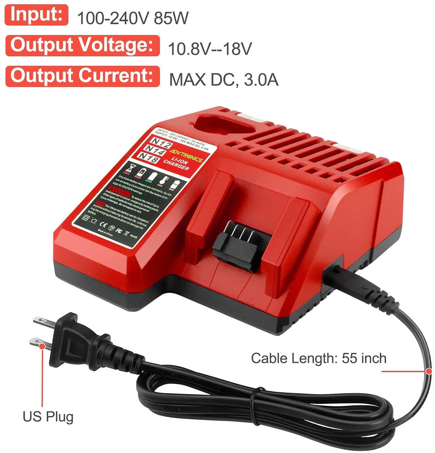 Gonocop charger with LED indicators for charging status and safety