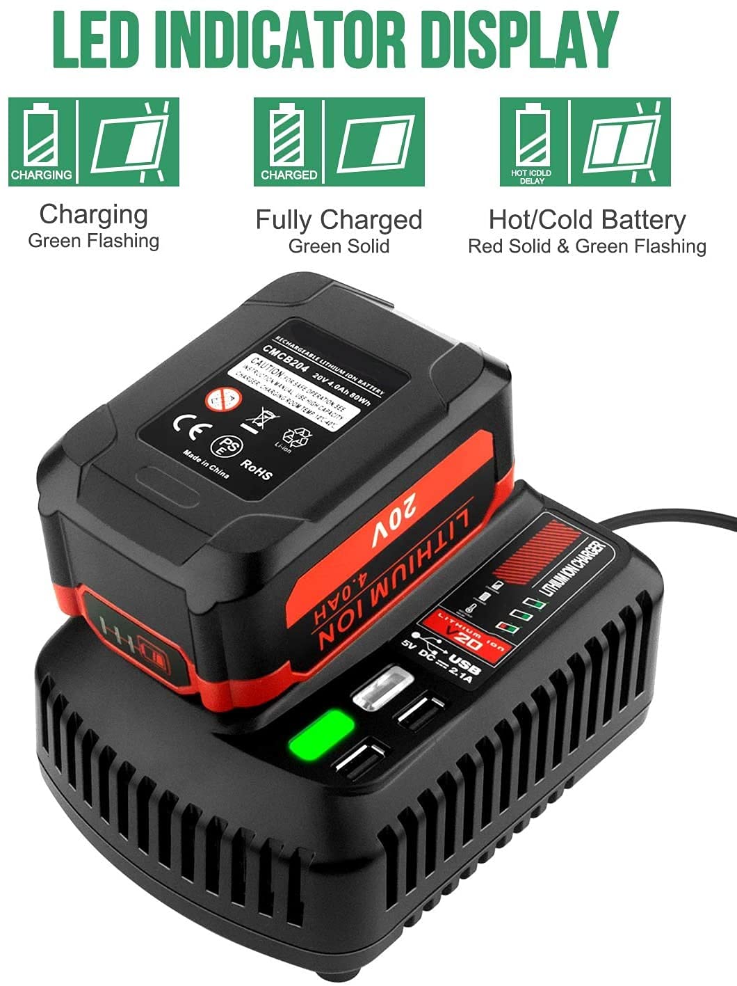 Gonocop CMCB104 V20 charger compact design fits tight spaces