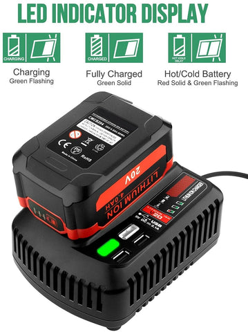 Gonocop CMCB104 V20 charger compact design fits tight spaces