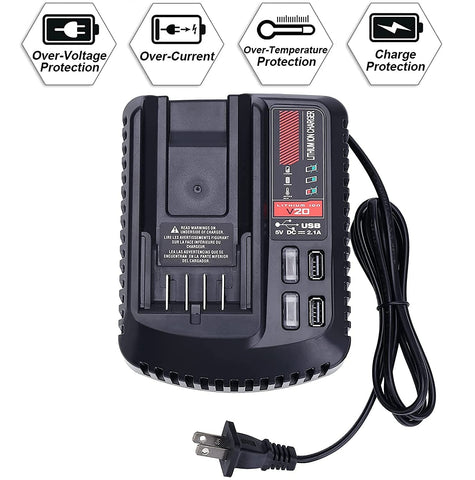 Gonocop CMCB104 V20 charger showing LED indicators for status