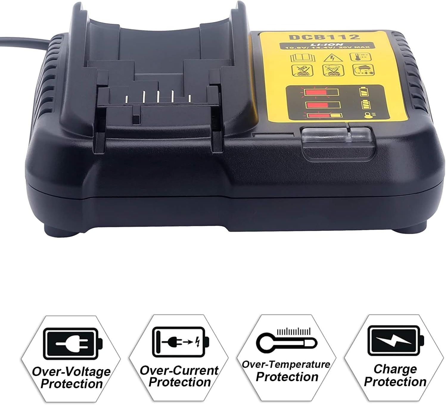 Gonocop DCB112 compatibility with multiple DCB batteries for versatility