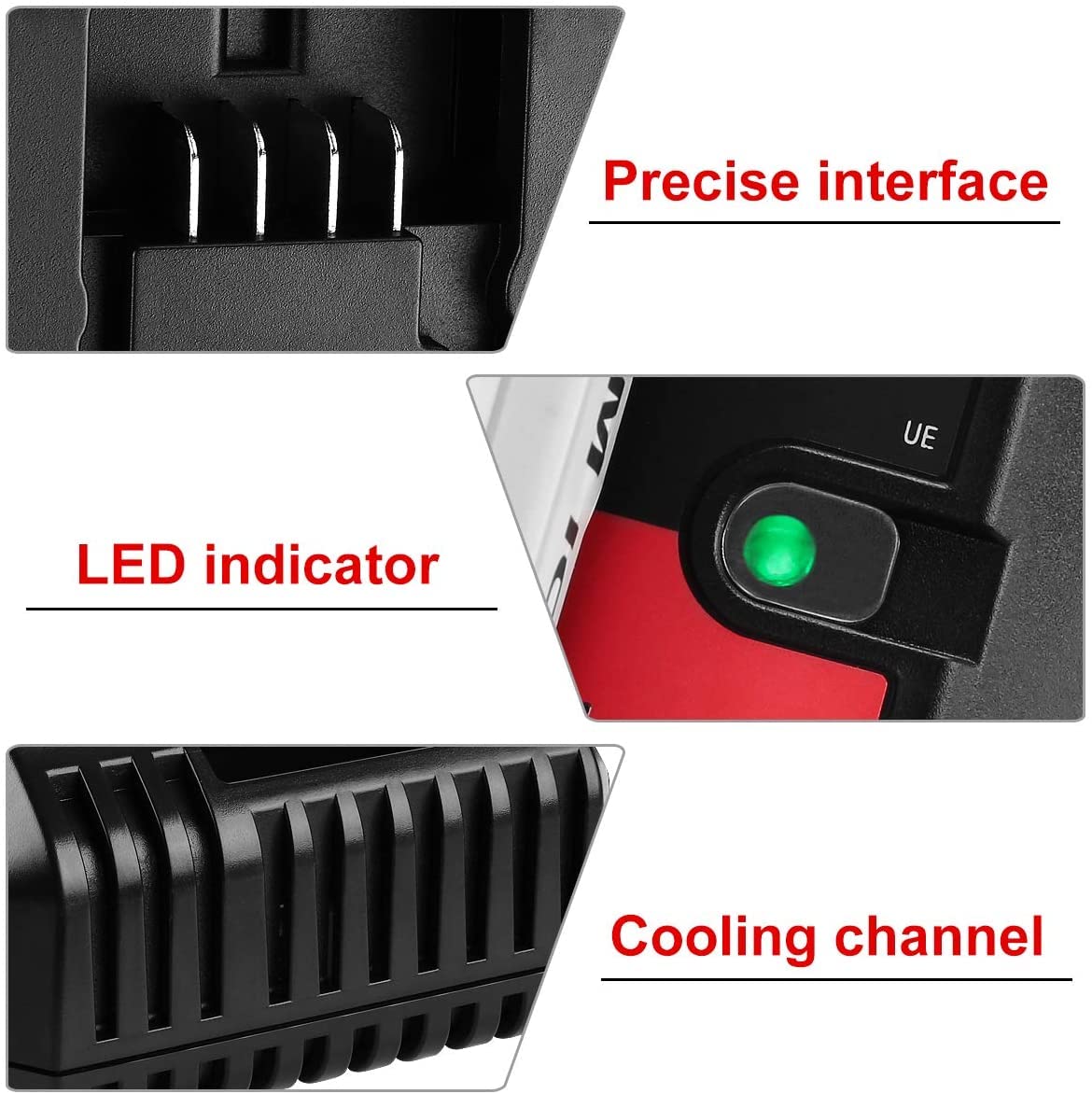 Gonocop PCC692L charger demonstrates compatibility with Porter-Cable and Black Decker batteries.