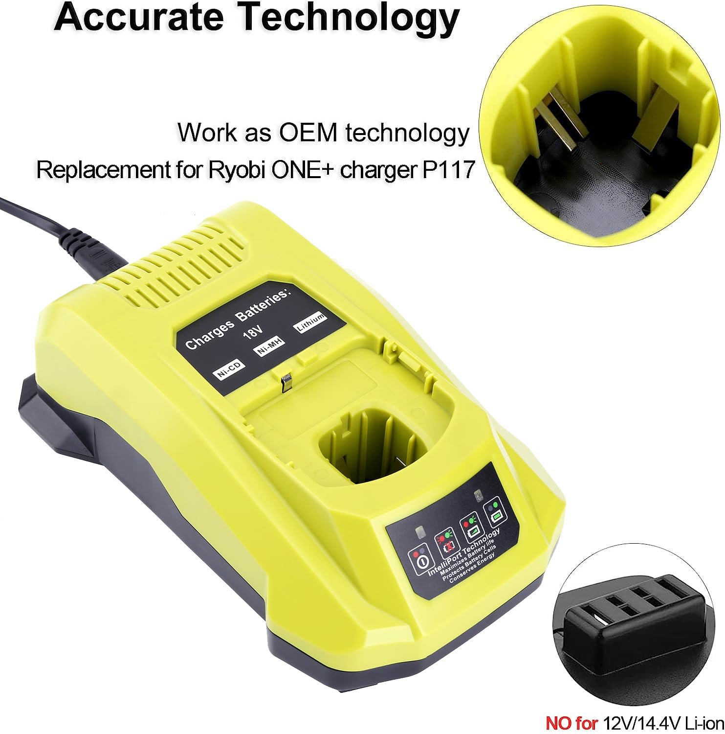 Gonocop 18V P117 charger in use with a battery.