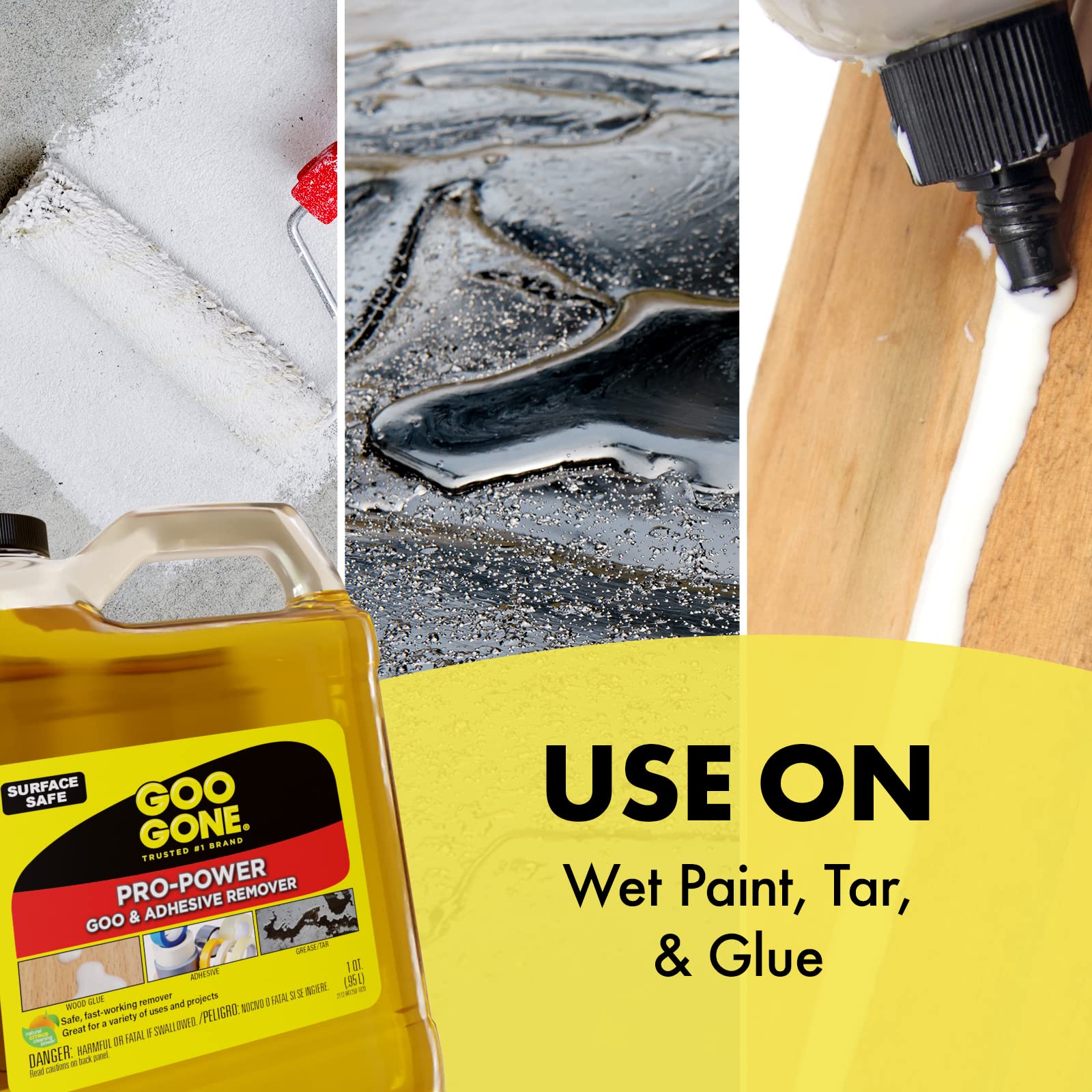 Goo Gone Pro-Power carpet stain cleaner demonstrating quick stain lift