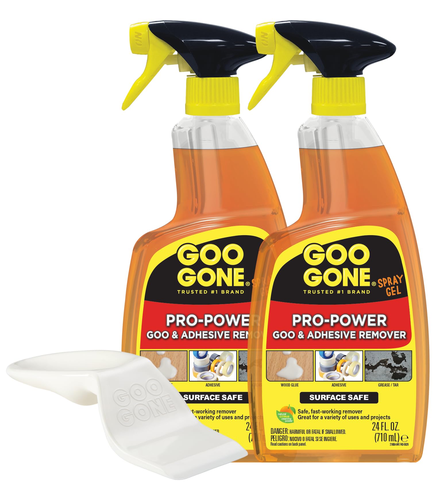 Goo Gone Pro-Power Spray Gel removes adhesives safely on surfaces