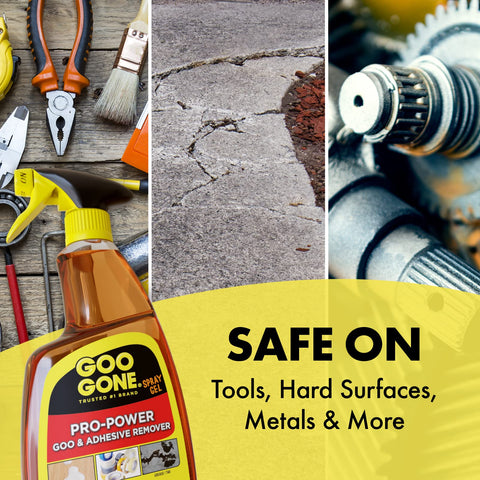 Goo Gone Pro-Power Spray Gel handles silicone caulk and sealants