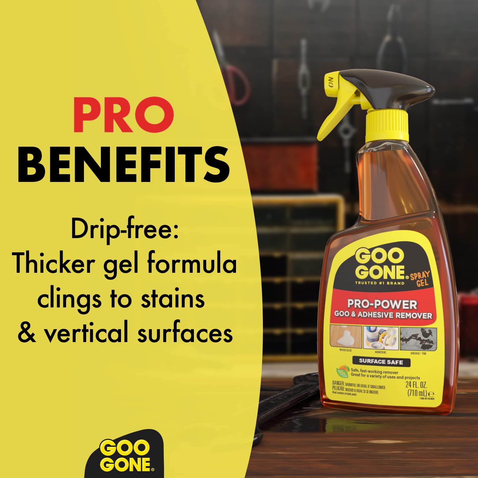 Goo Gone Pro-Power Spray Gel lifts stickers cleanly for easy removal