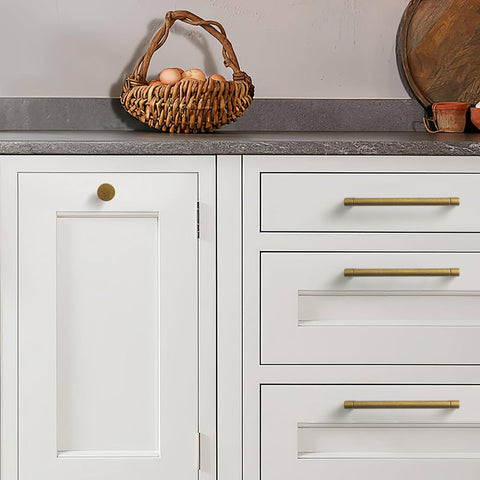 Goo-Ki kitchen cabinet hardware adds functional elegance to storage.