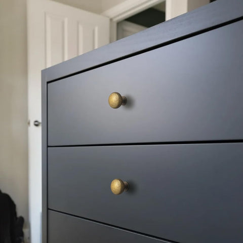Goo-Ki retro brass hardware complements vintage and modern interiors.