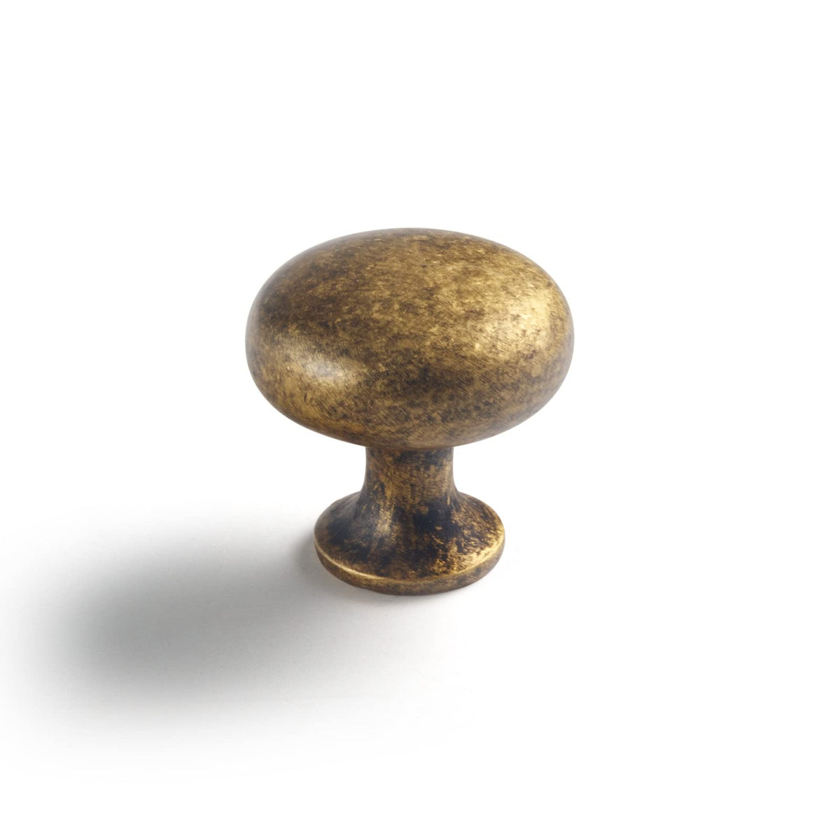 Goo-Ki vintage brass cabinet knob adds timeless style to kitchen and furniture.