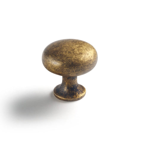 Goo-Ki vintage brass cabinet knob adds timeless style to kitchen and furniture.