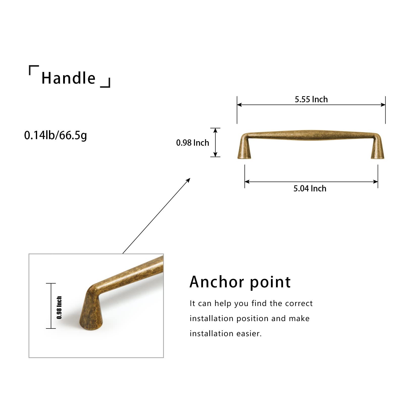 Goo-Ki wear-resistant zinc alloy handle suitable for kitchen and bedroom use