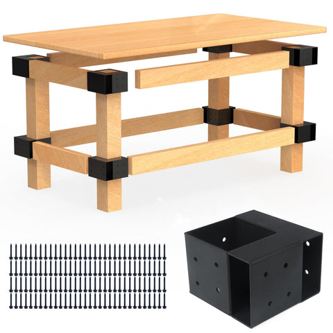 GOOCORREC heavy-duty bracket kit ready for assembly on DIY workbench projects.