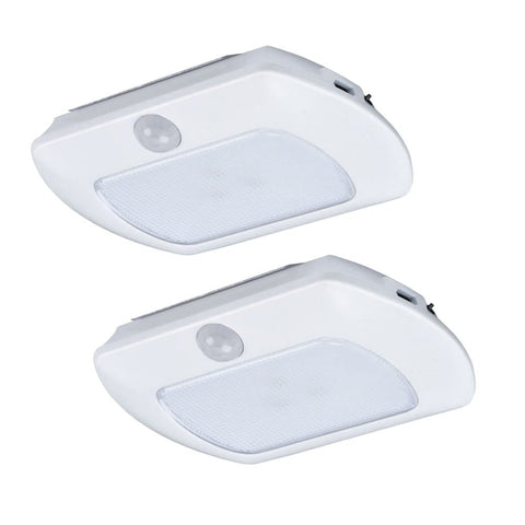 Good Earth Lighting puck light with motion sensor illuminates cabinets hands-free