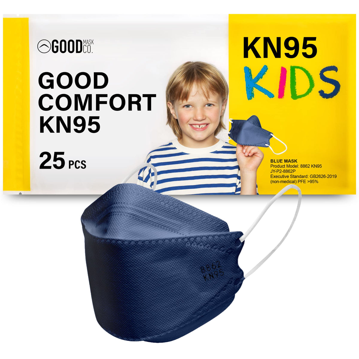 Good Mask Co. Good Comfort Kids soft earloops provide gentle all-day wear for school