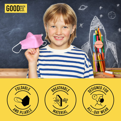 Good Mask Co. Kid-fit snug design helps stay secure while learning