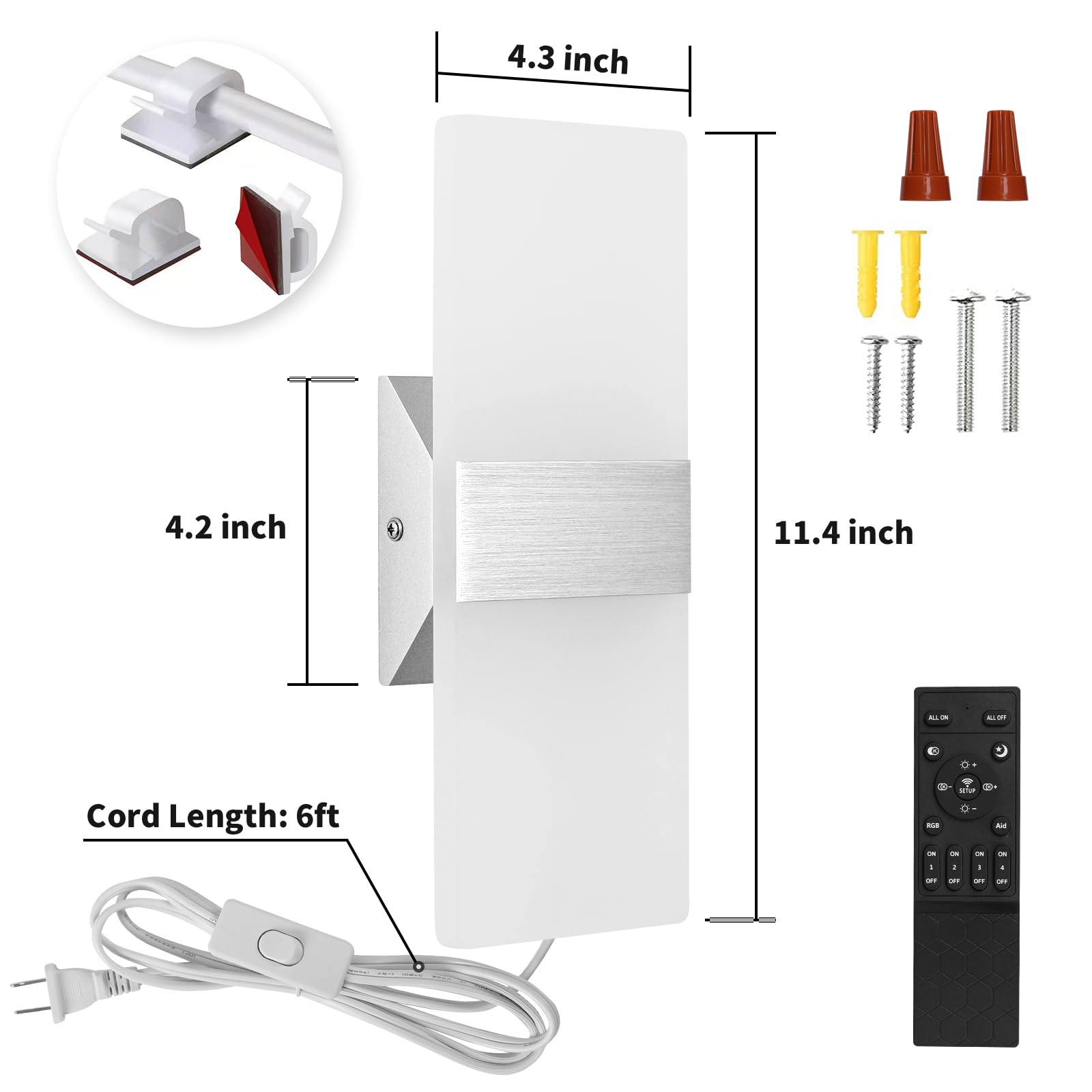GOODATE 110V LED wall light designed for standard outlets and reliability.