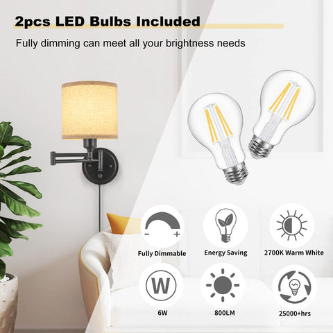 GOODATE ENCOMLI wall sconce set of two for balanced bedside lighting