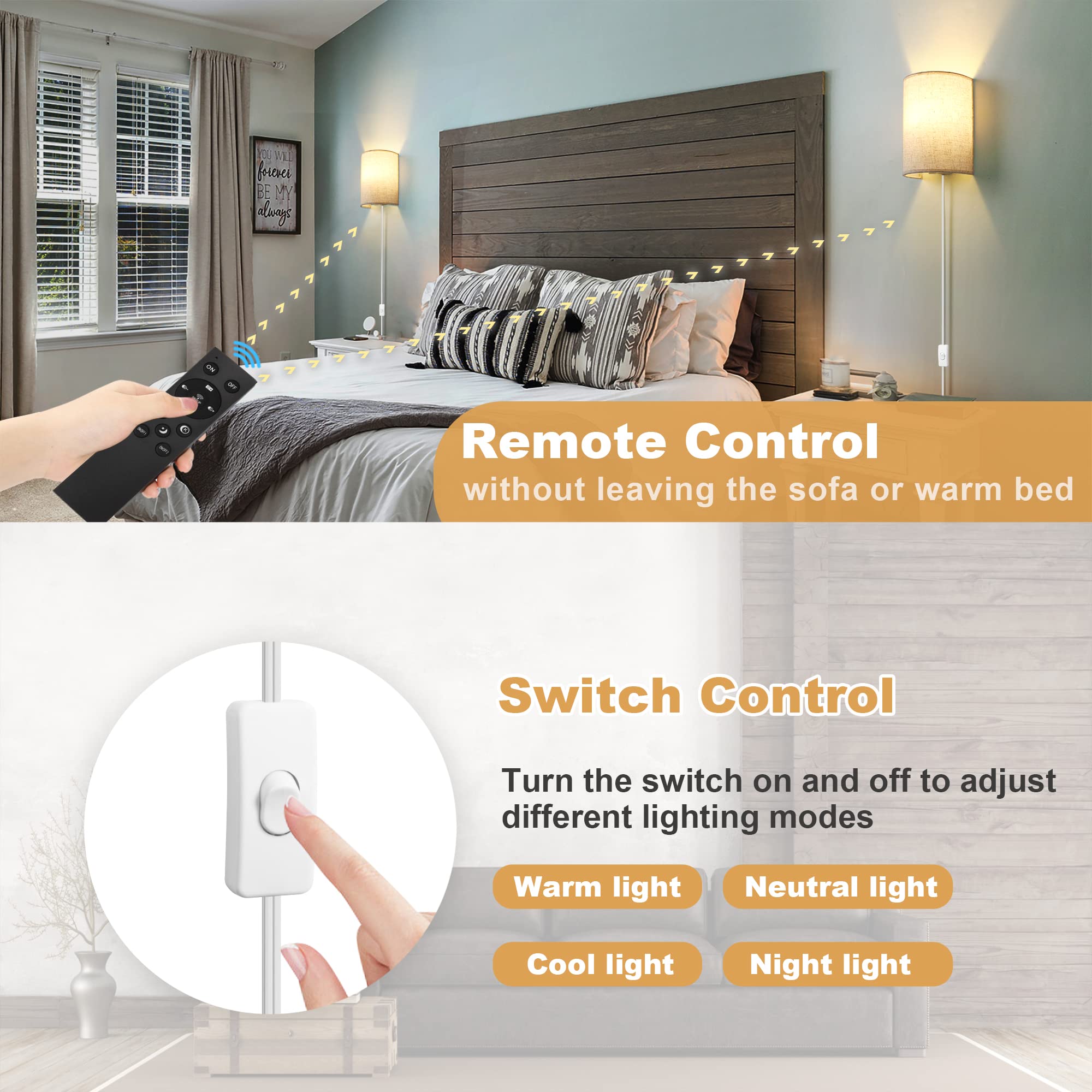 GOODATE includes two 8W LED bulbs delivering 810 lumens of soft light