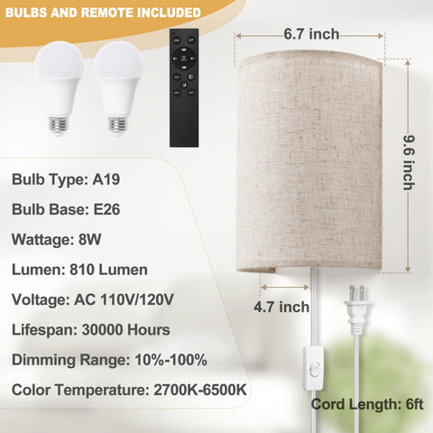 GOODATE 6ft plug-in cord for simple setup with no extra wiring