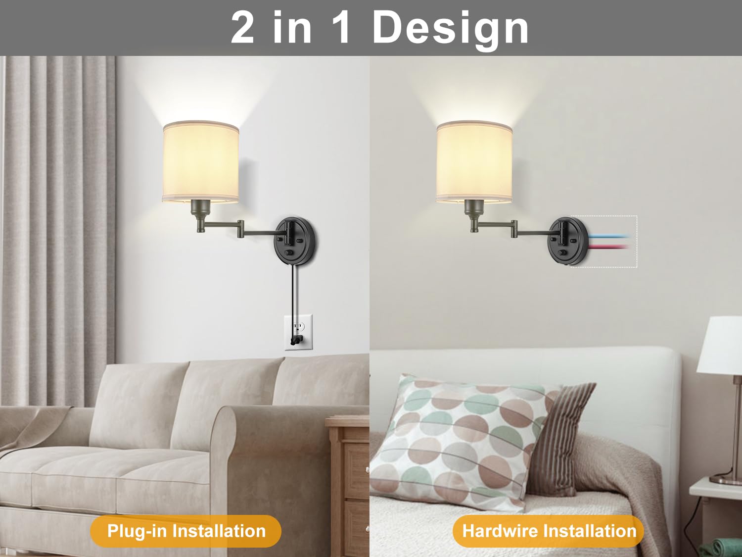 GOODATE installation options: plug-in or hardwired mounting