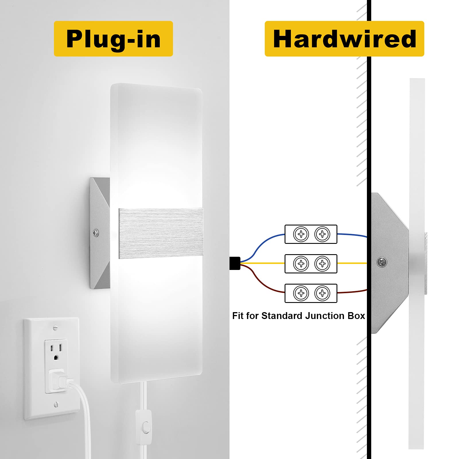GOODATE plug-in or hardwired installation suits any room layout.