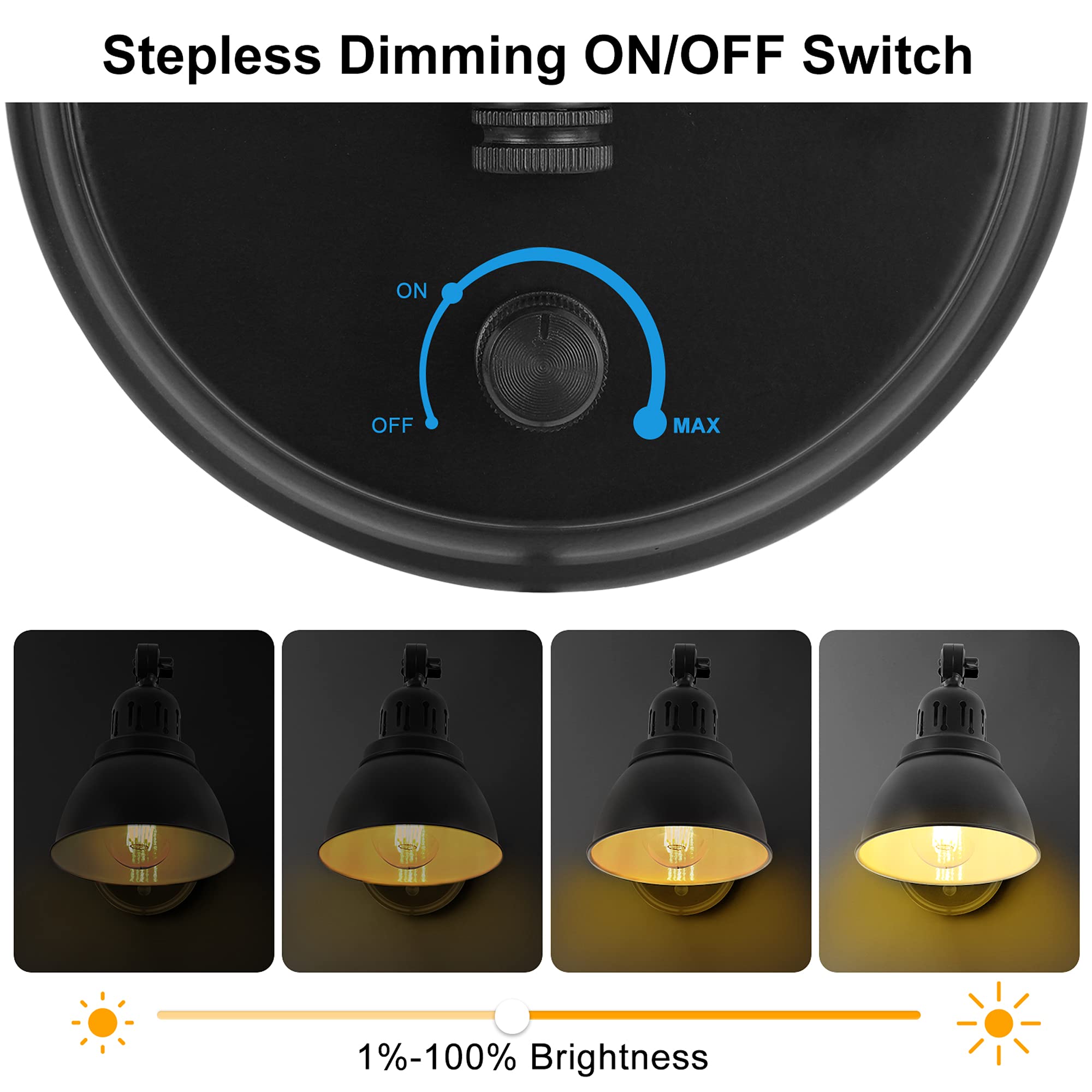 GOODATE plug-in wall light with a 6 ft cord for easy setup.