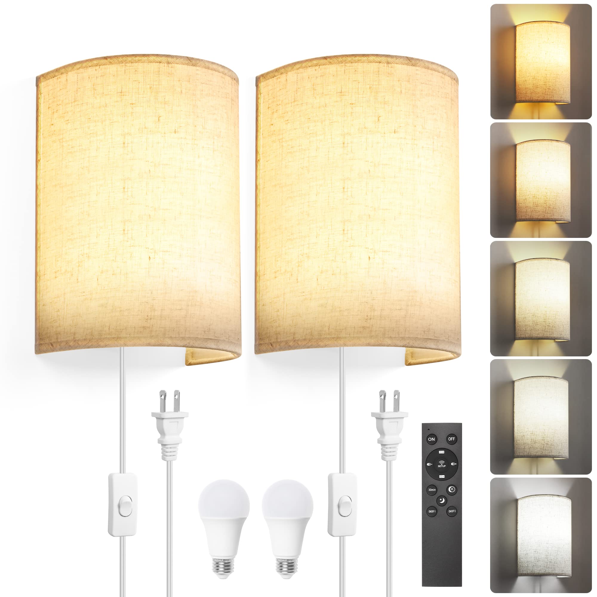 GOODATE plug-in sconce with adjustable color temperature for versatile ambiance