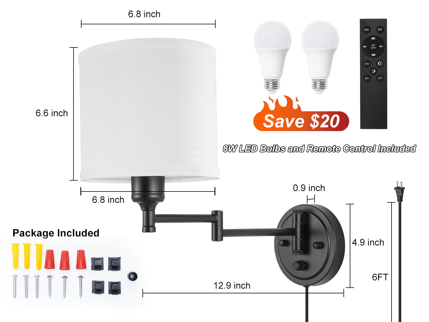 GOODATE two-sconce set in a sleek black finish for modern decor