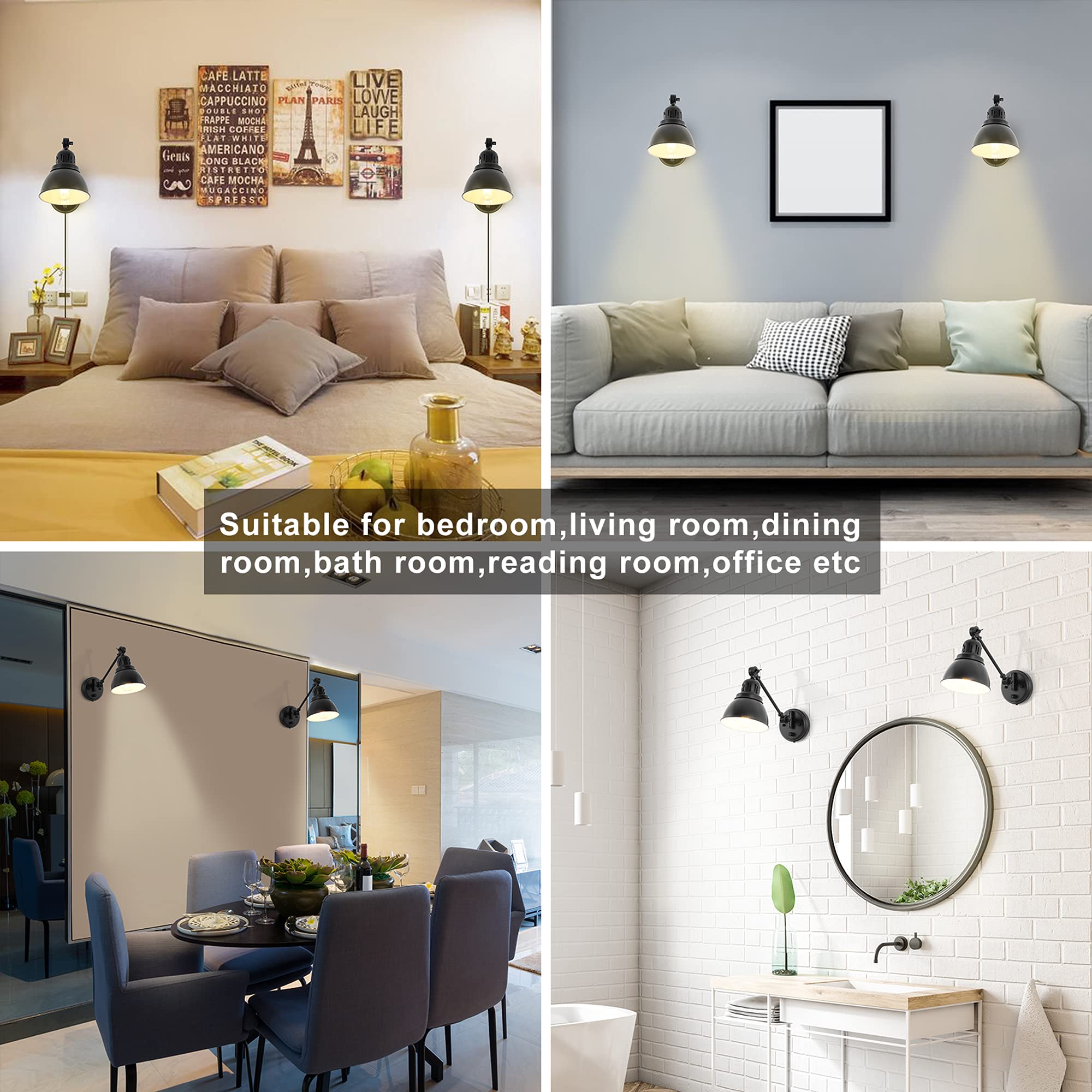 GOODATE versatile wall sconce suitable for bedroom, living room, study, or dining.