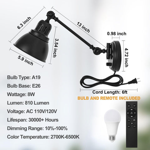 GOODATE wall sconce timer night light function for safe bedtime lighting.