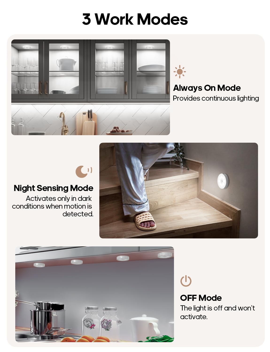 Goodea under-cabinet light provides 10 brightness levels via IR remote for precision.