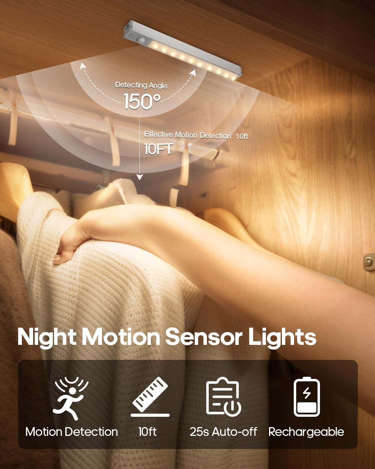 Goodea dimmable closet light lets you customize brightness for cabinets or shelves.