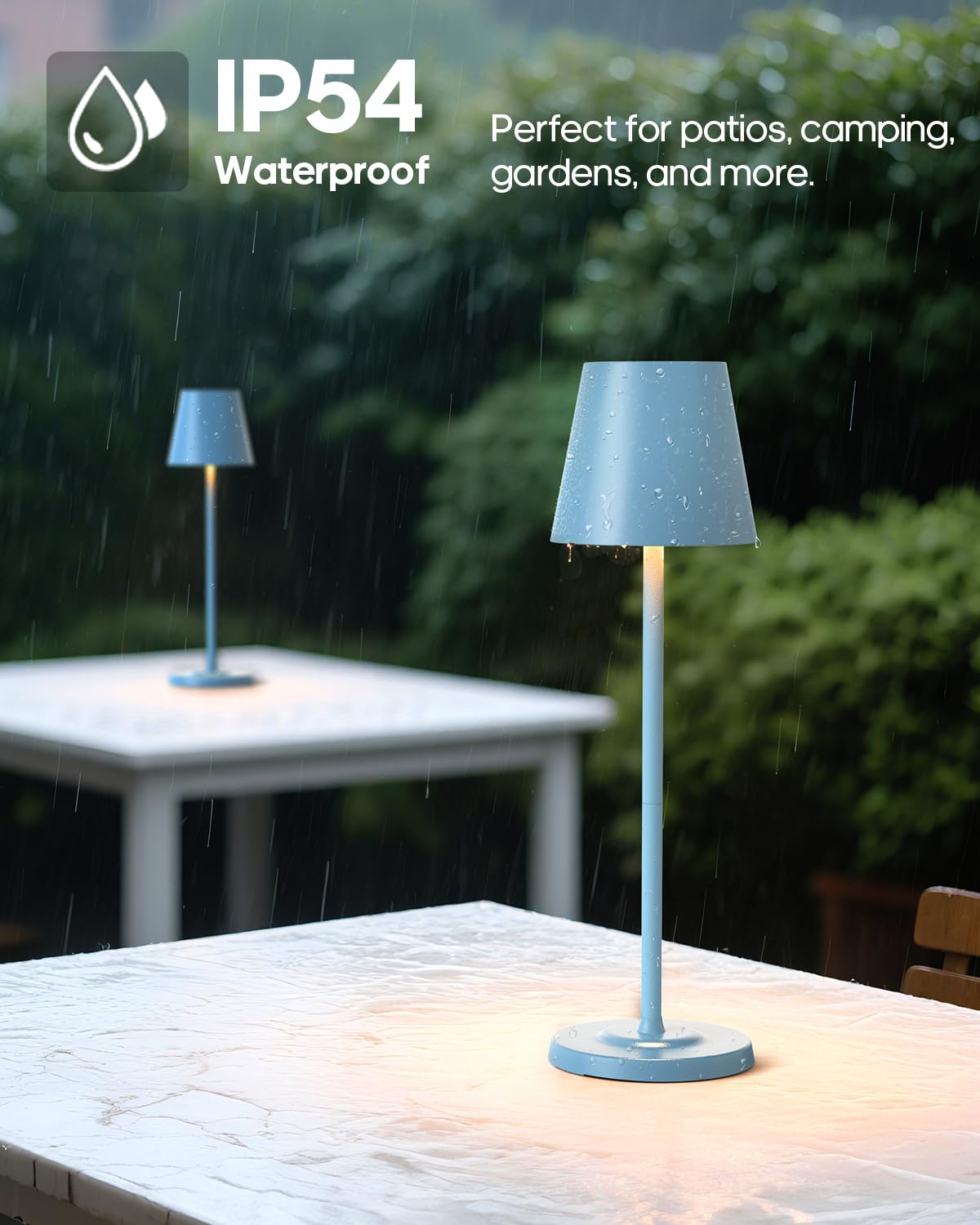 GOODEA table lamp with three detachable rods for height options