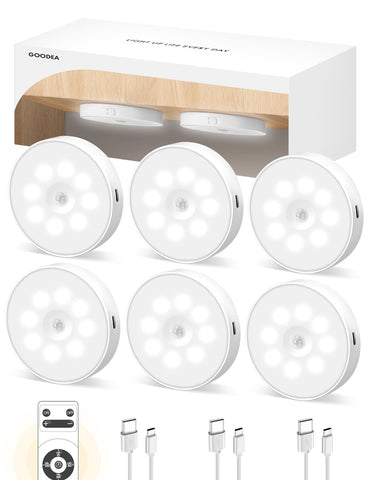 Goodea LED under-cabinet light with motion sensor illuminates dark cabinets instantly.