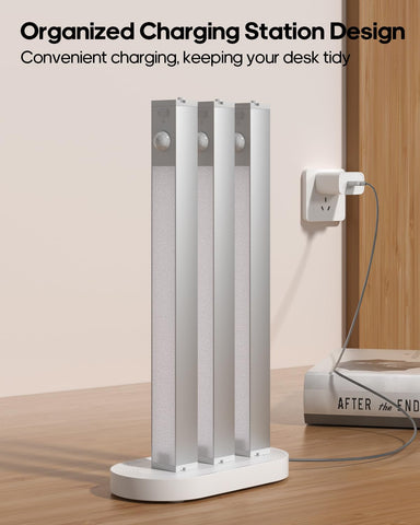 GOODEA rechargeable under-cabinet lights charge via USB and keep desks tidy.