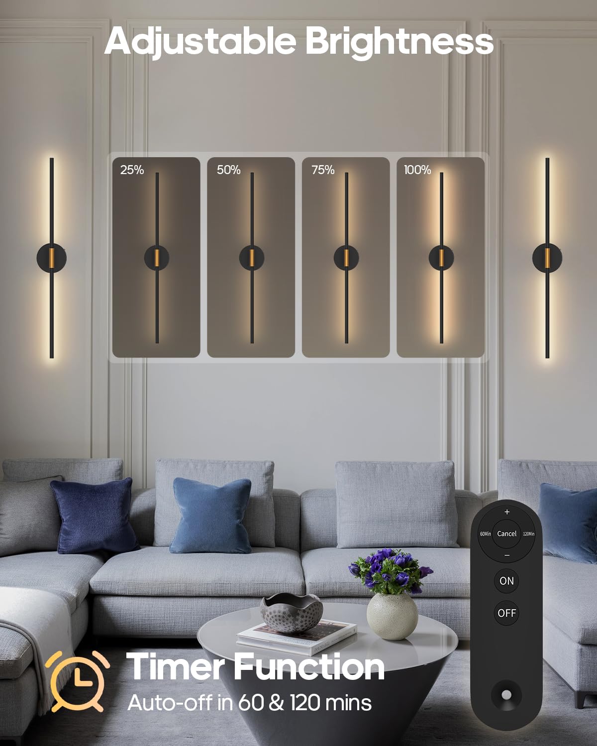 Four dimming levels enable soft ambient glow or brighter task lighting.