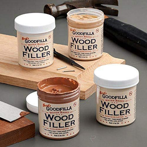 Zero VOC label on Goodfilla wood filler package