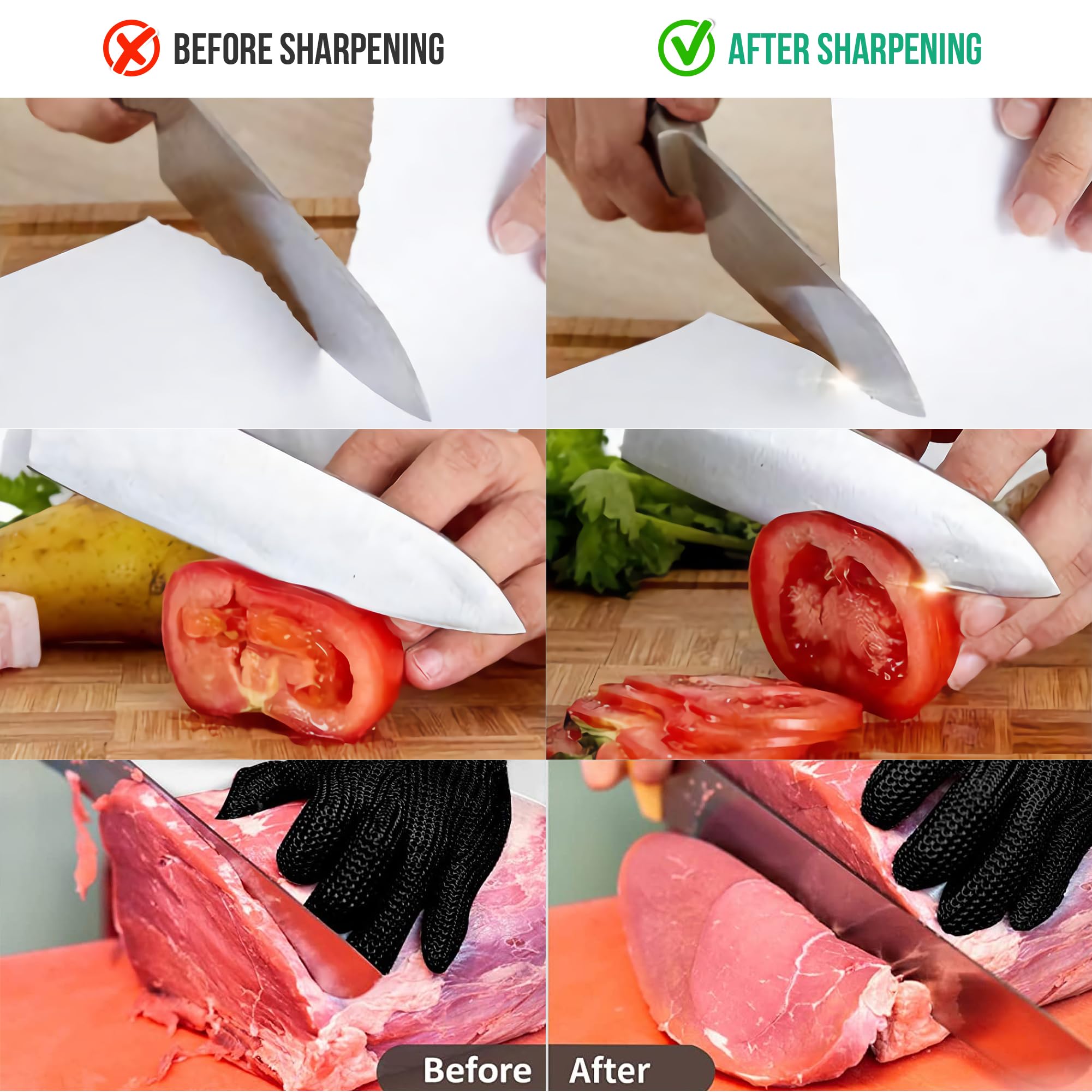 Non-slip bamboo base stabilizes sharpening tasks