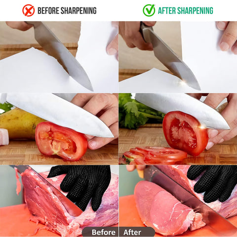 Non-slip bamboo base stabilizes sharpening tasks