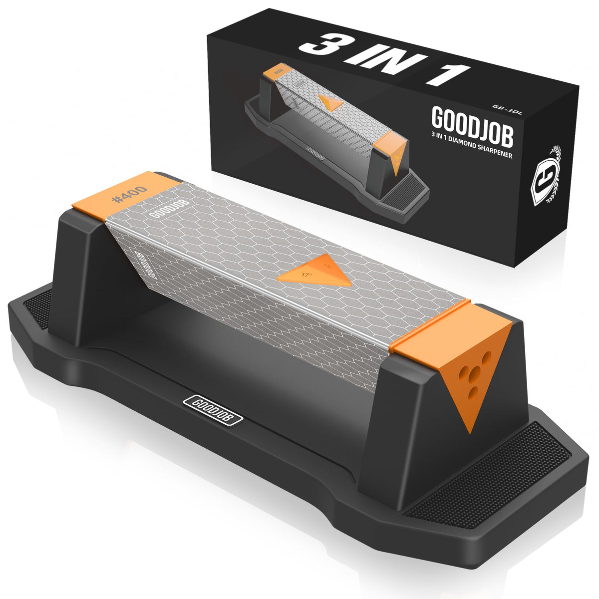 goodjob extra-large diamond sharpening stone 400 grit close-up for rapid edge restoration