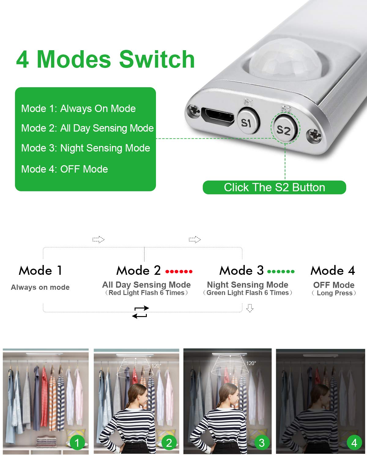 Goodland dimmable stepless control for customizing brightness to any moment.