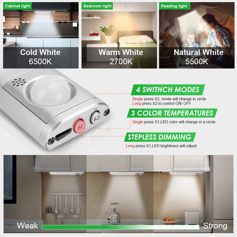 Goodland rechargeable closet light with 3000mAh battery for long-lasting power.